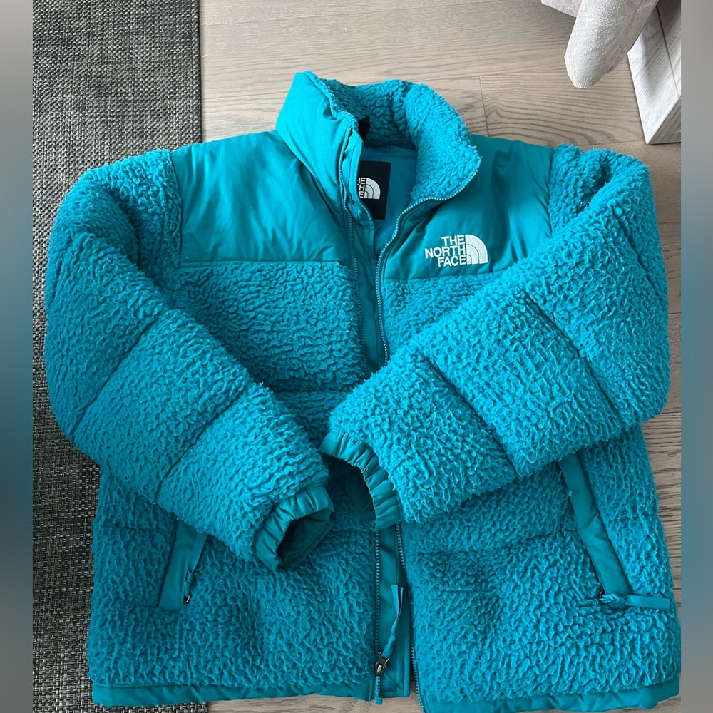 North Face Blue/Green Puffer Jacket